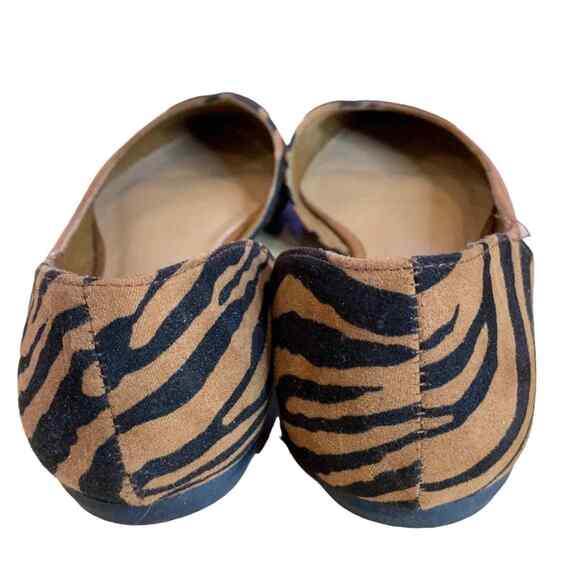 Bamboo half zebra stripe half solid brown and black flat shoes size 7.5 - Picture 6 of 7